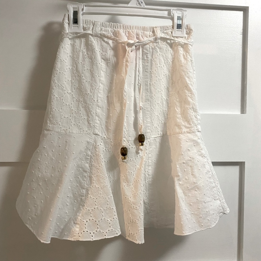 Skirt white eyelet girls size 6x